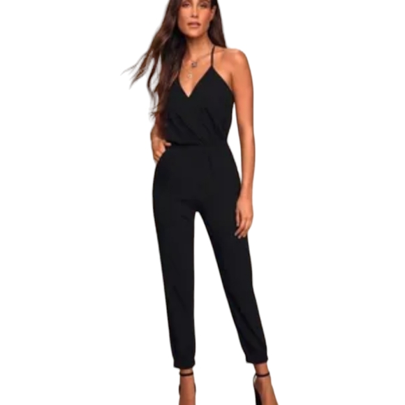 Lulus Pants - Lulu's Learning to Fly Halter Jumpsuit